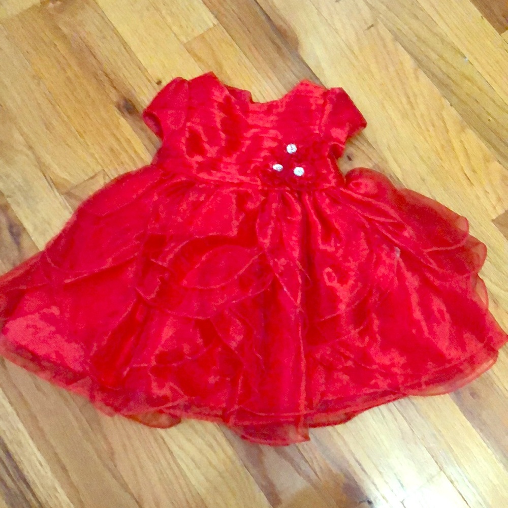 Nannette Baby Red Chiffon Dress